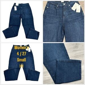Womens a new day 4 27 Small Jeans Denim Navy Blue Bootcut Stretch High Rise NWT